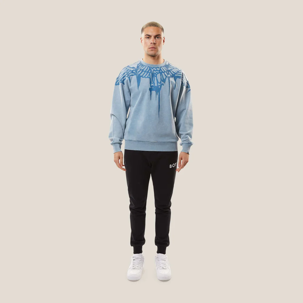 ÁO SWEATSHIRT BOY EAGLE SMUDGE - MÀU XANH WASH