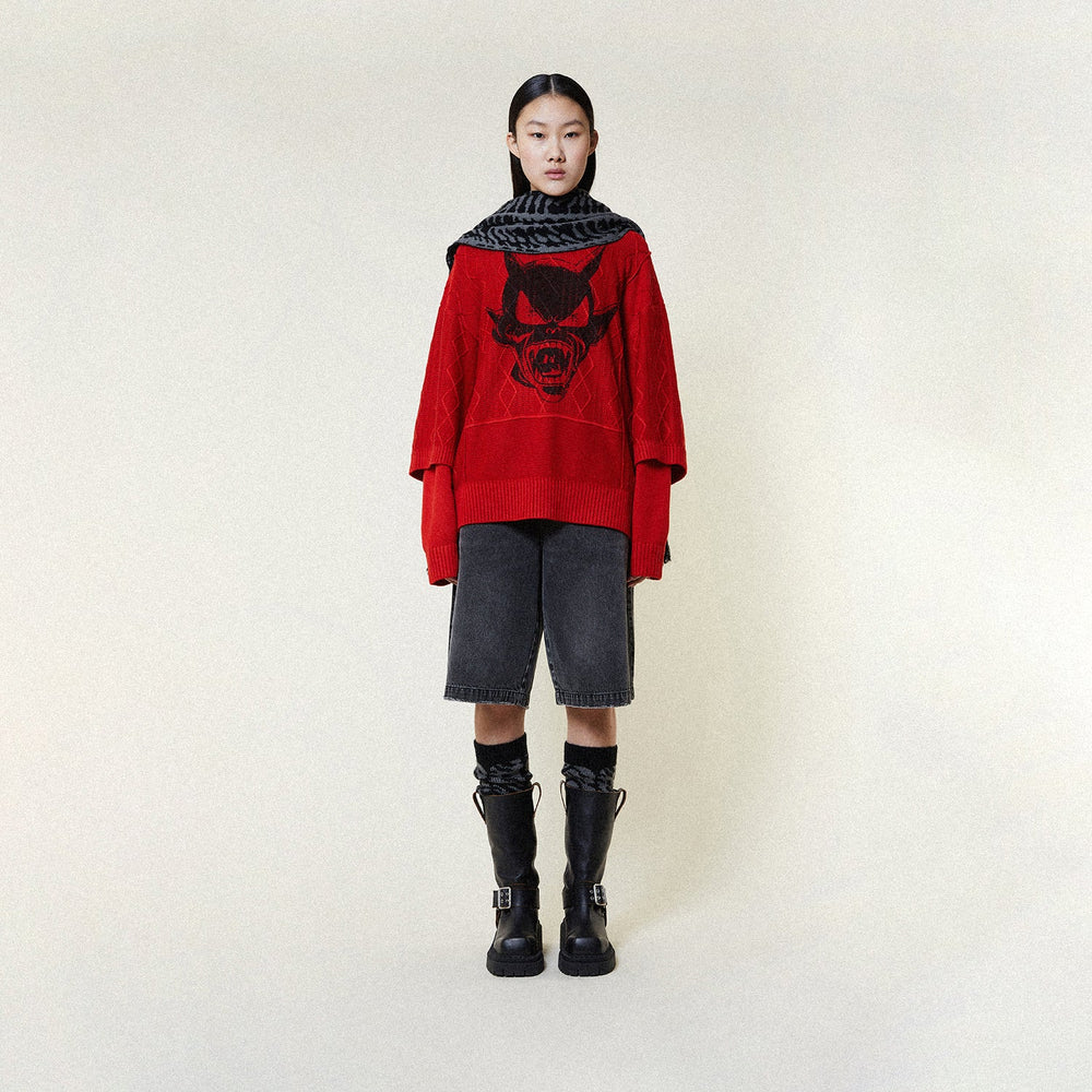 ÁO JUMPER NỮ CHEEKY DEVIL DOUBLE SLEEVE