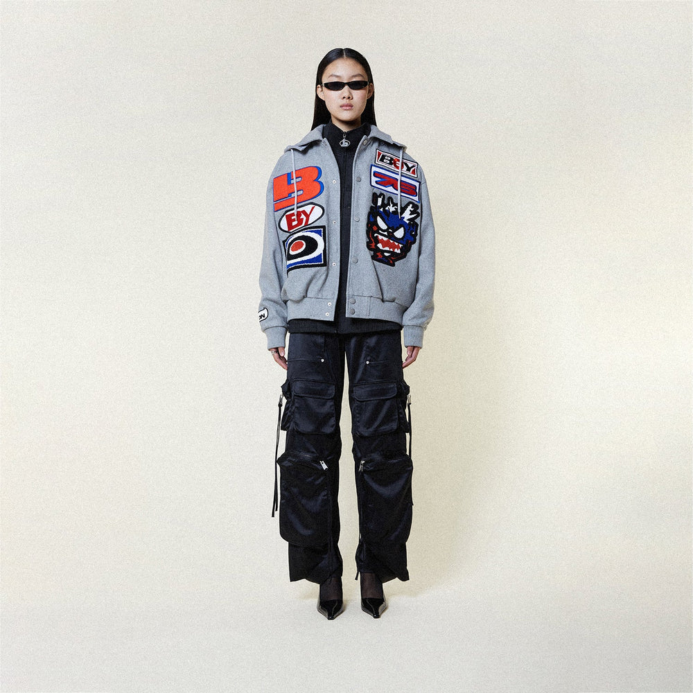 ÁO KHOÁC VARSITY BOMBER NỮ MOTO STICKER